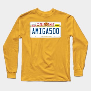 Amiga 500 License Plate Long Sleeve T-Shirt